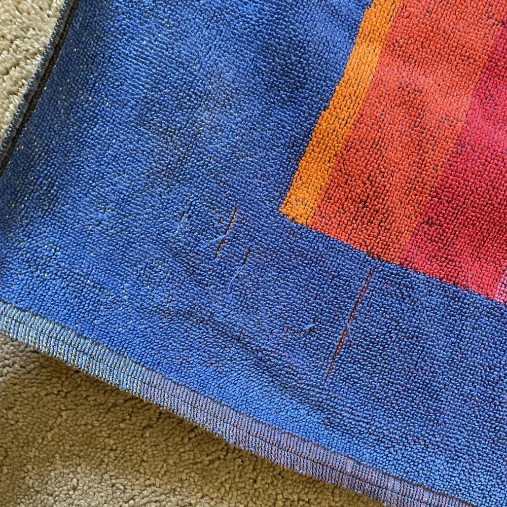 Vintage 80's Walt Disney Beach Towel Rainbow Castle Cotton 50